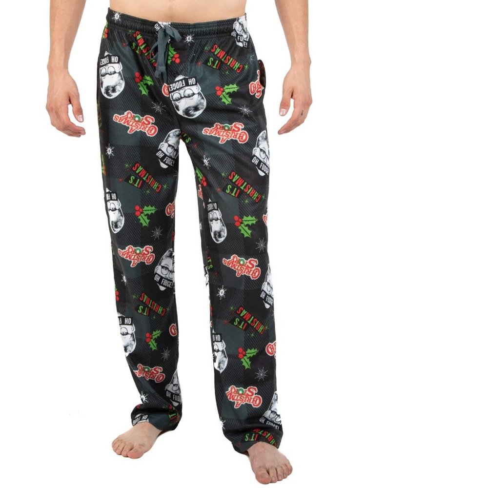 Mens A Christmas Story Plaid Flannel Lounge Sleep Pants Pajama Bottoms MED  NWT